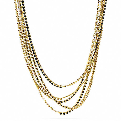 COACH MIXED CUPCHAIN NECKLACE - GOLD/BLACK - f99721