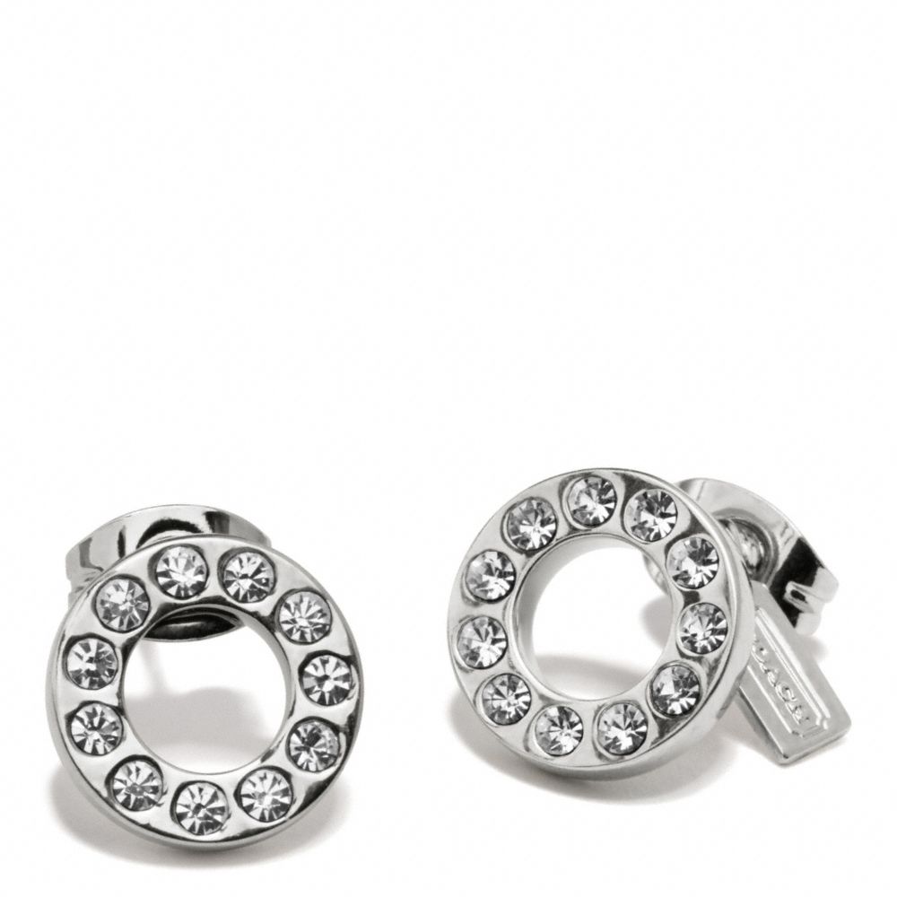 PAVE STUD EARRING - f99734 - SILVER/SILVER