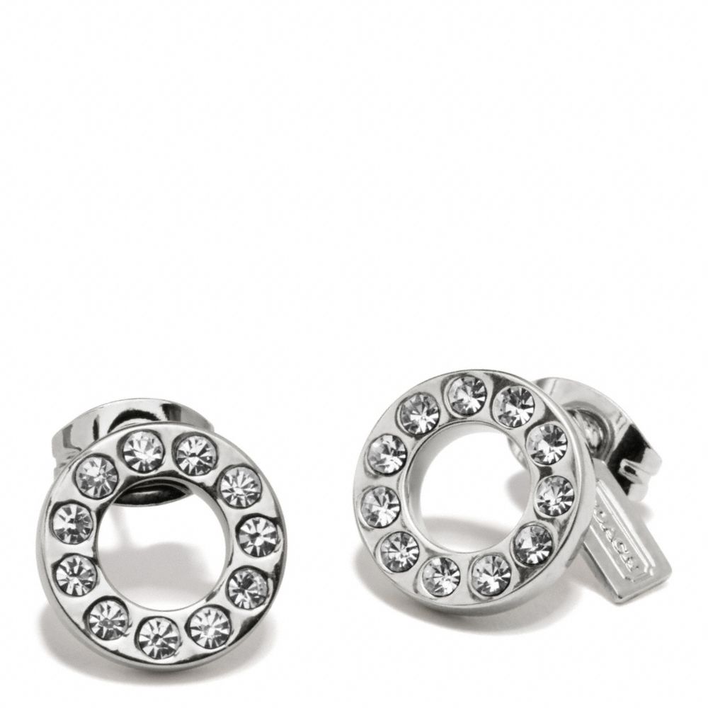 COACH F99734 - PAVE STUD EARRING SILVER/SILVER