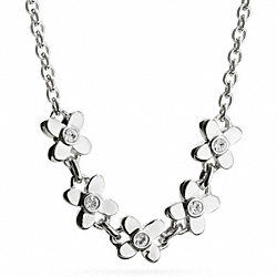 COACH F99770 - STERLING FLOWERS NECKLACE  SILVER/CLEAR