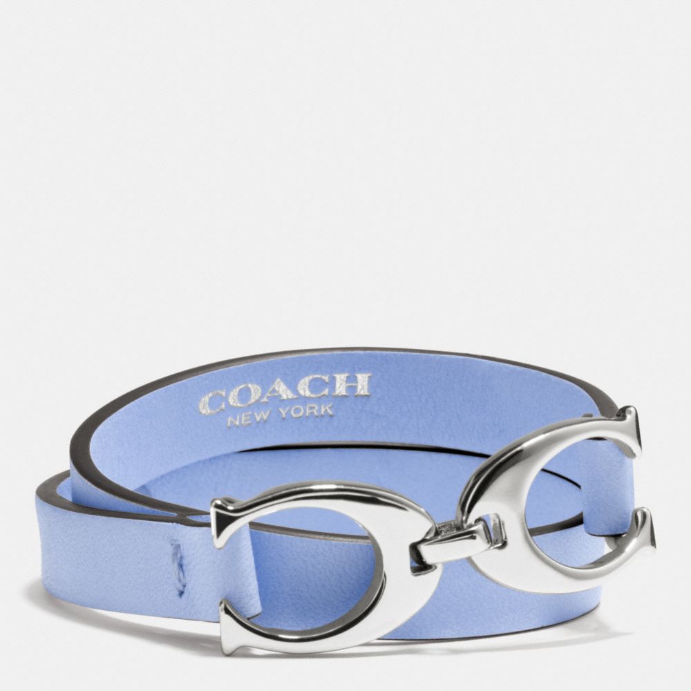 COACH F99792 Twin Signature C Double Wrap Leather Bracelet SVCL1