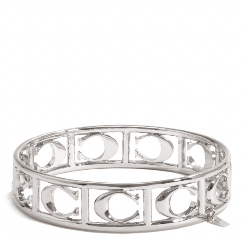 COACH f99794 PIERCED SIGNATURE C BANGLE SILVER