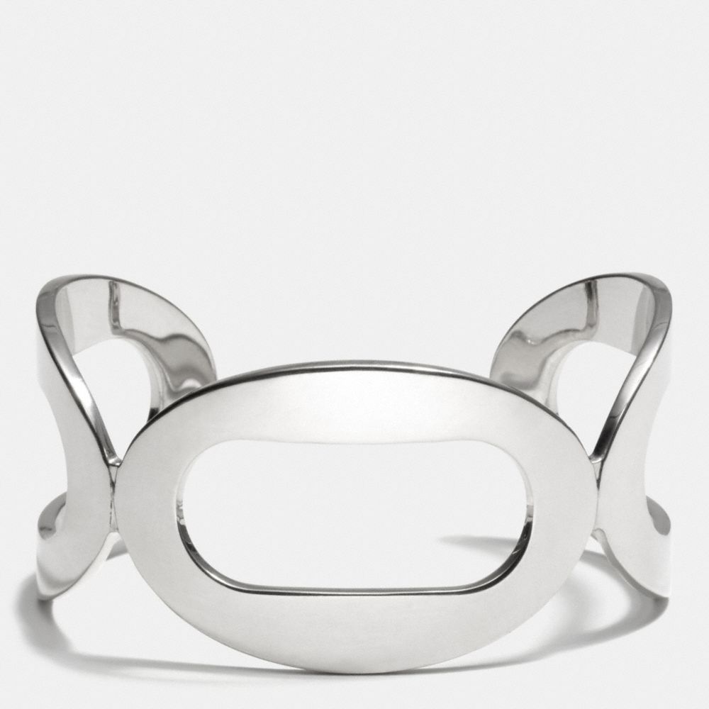 STERLING OPEN LOCK LINK CUFF BRACELET - f99836 -  SILVER/SILVER