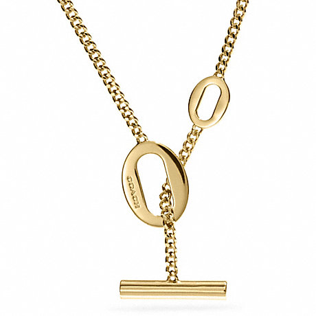 COACH LONG OVAL LINK NECKLACE -  GOLD - f99854