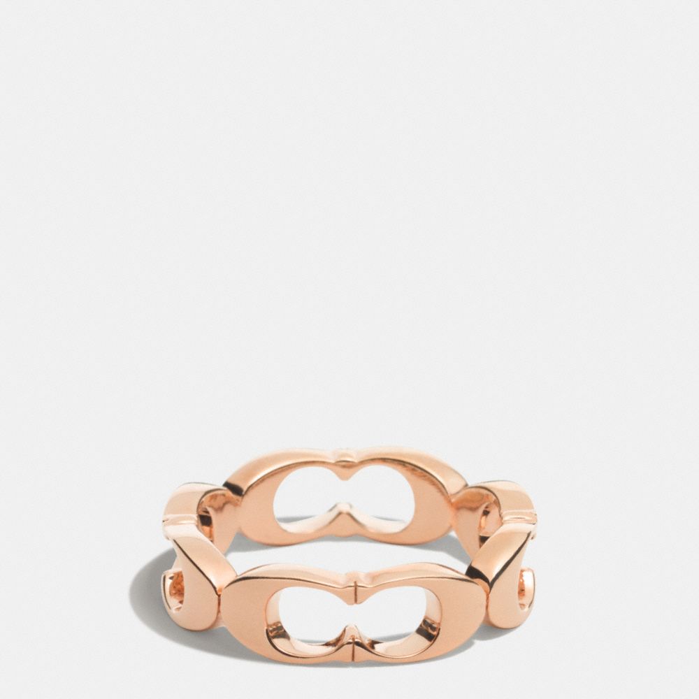 COACH SIGNATURE C LINK RING - ROSEGOLD - f99861