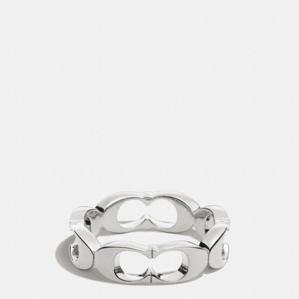 COACH F99861 Signature C Link Ring SILVER