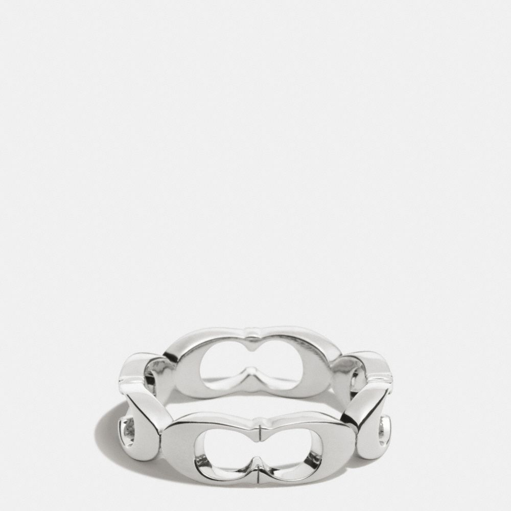 COACH F99861 Signature C Link Ring SILVER