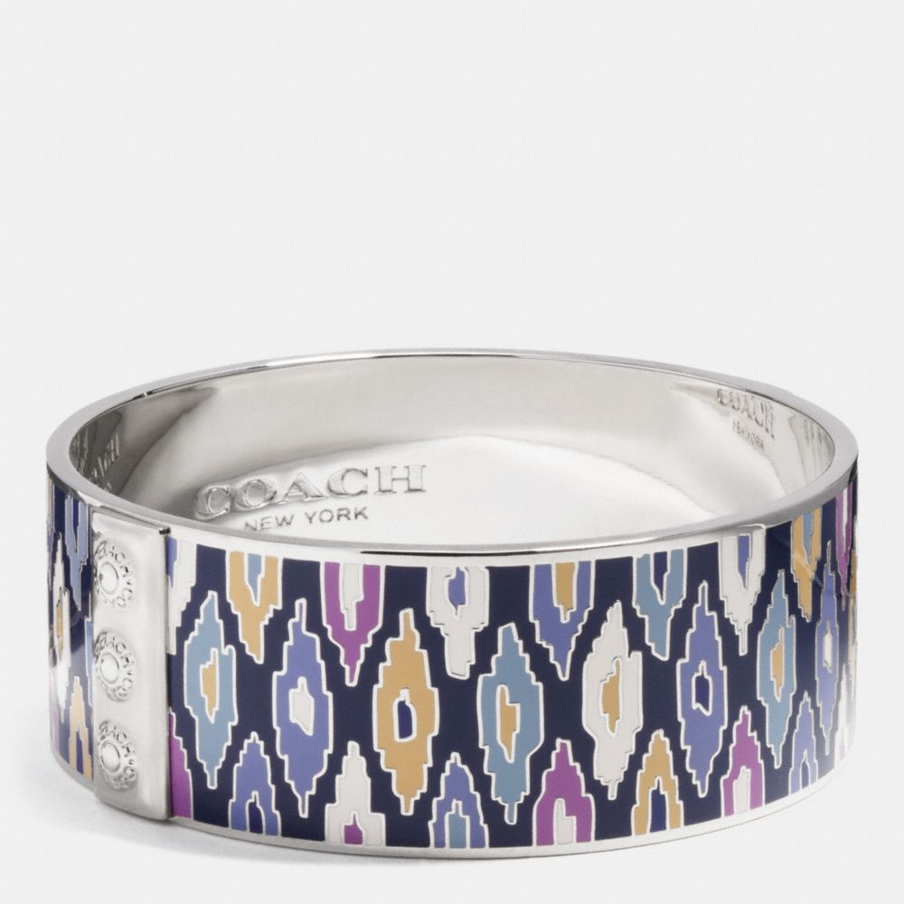 COACH F99867 One Inch Ikat Print Bangle SILVER/LACQUER BLUE