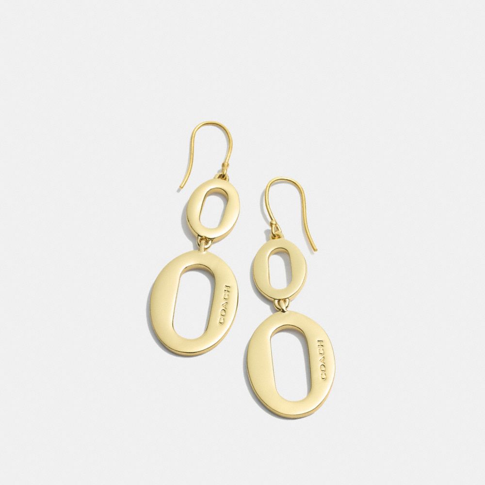 COACH OVAL LINK DROP EARRINGS - GOLD - f99879