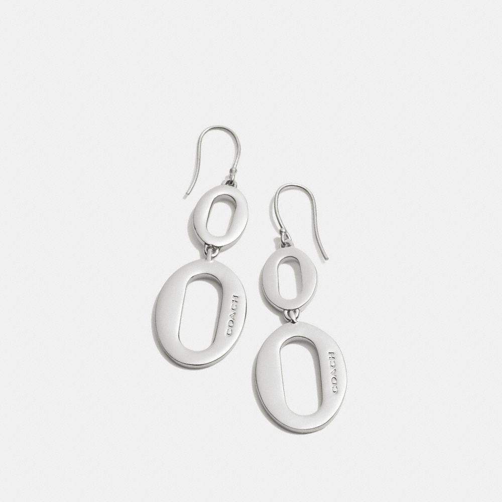 COACH OVAL LINK DROP EARRINGS - SILVER - f99879