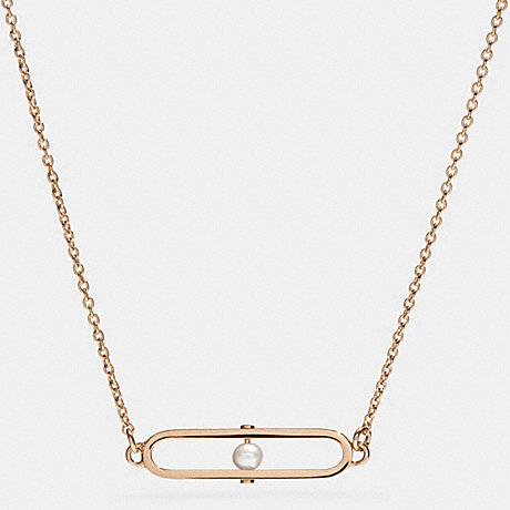 COACH PEARL ID SHORT NECKLACE -  GOLD/WHITE - f99881
