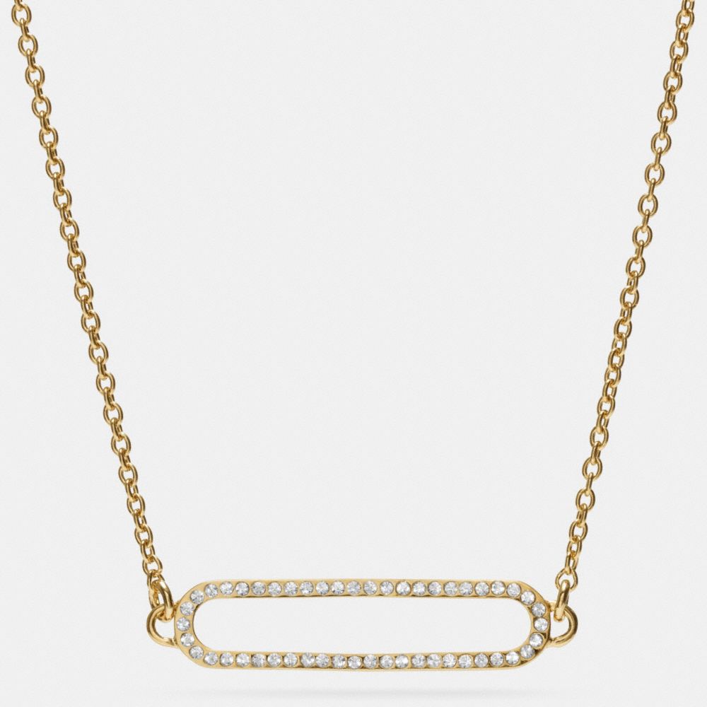 COACH F99885 Pave Id Short Necklace GOLD/CLEAR