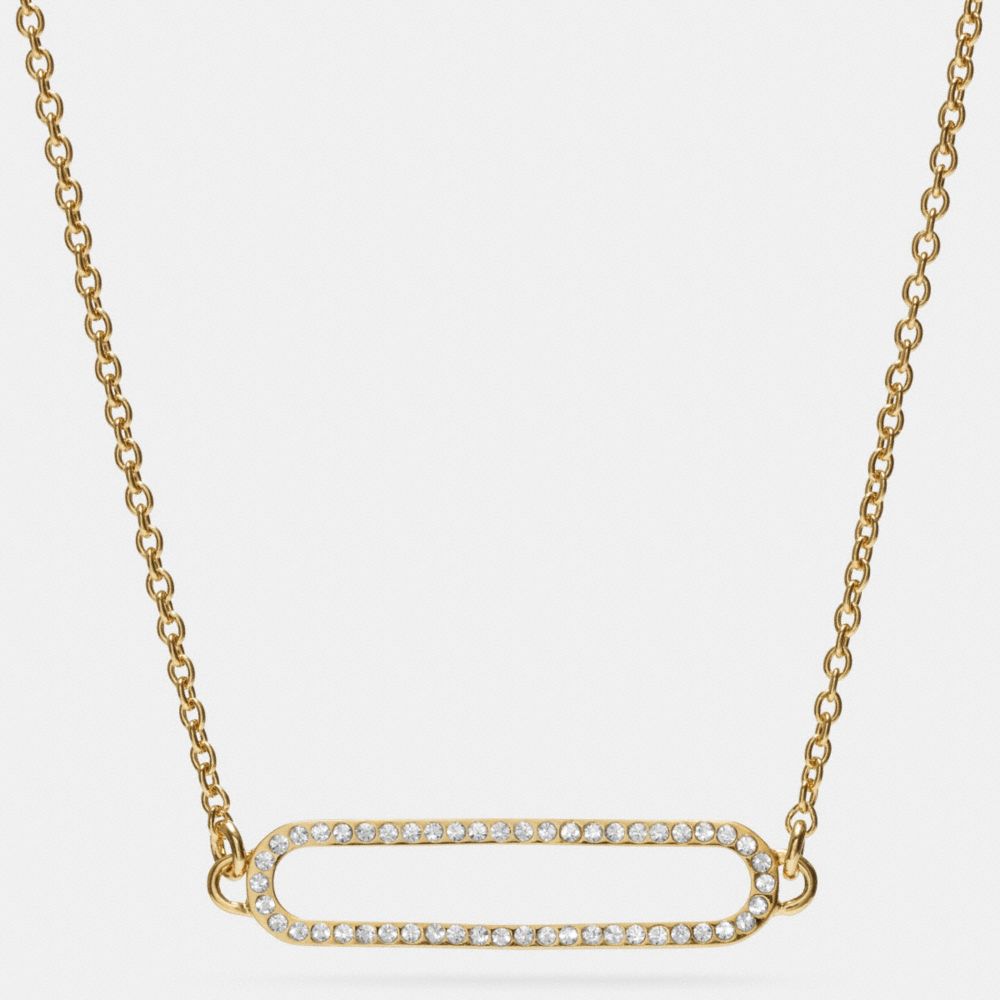 COACH f99885 PAVE ID SHORT NECKLACE GOLD/CLEAR