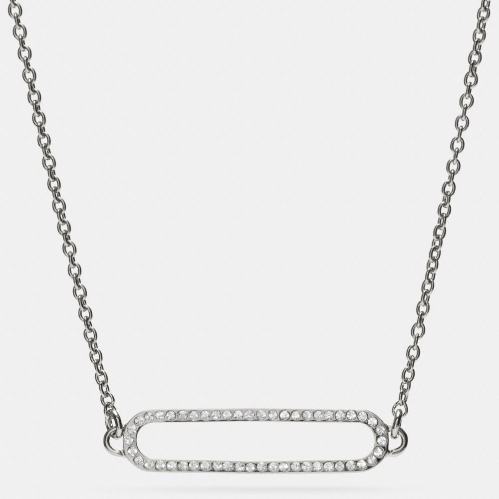 PAVE ID SHORT NECKLACE - f99885 -  SILVER/CLEAR