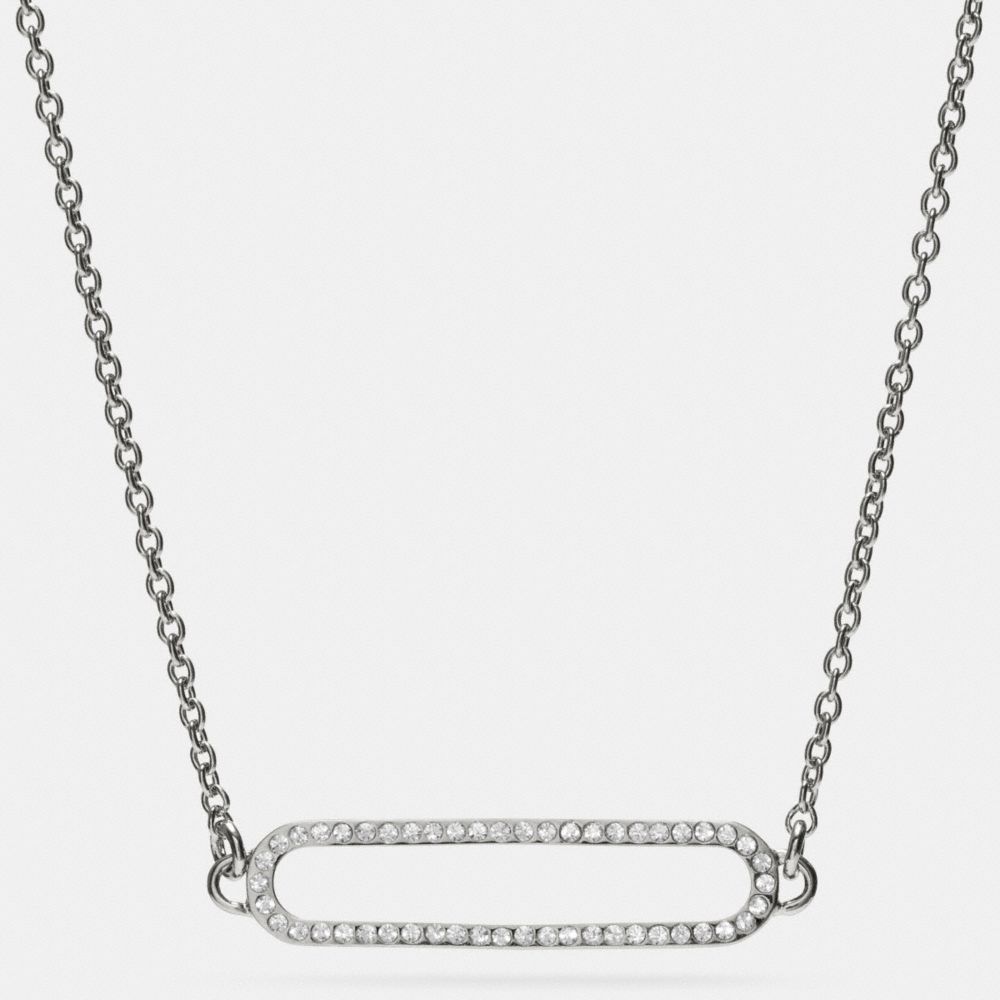 COACH F99885 - PAVE ID SHORT NECKLACE  SILVER/CLEAR