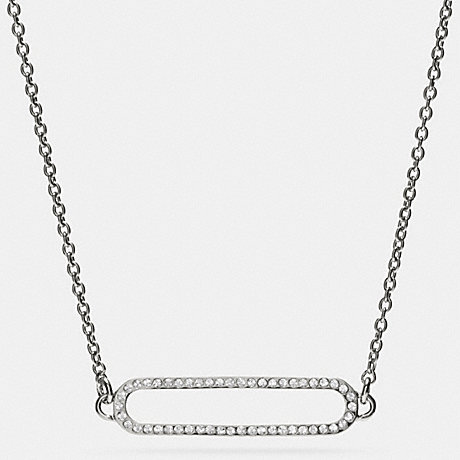 COACH PAVE ID SHORT NECKLACE -  SILVER/CLEAR - f99885