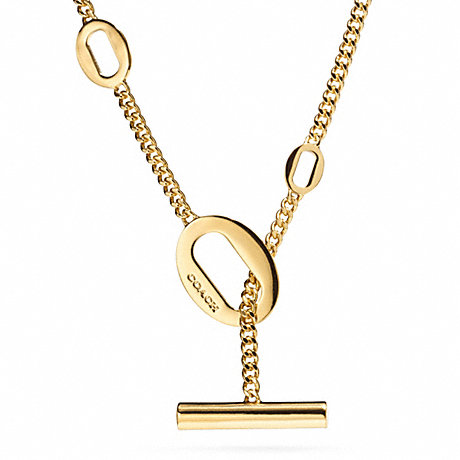 COACH SHORT OVAL LINK NECKLACE -  GOLD - f99896