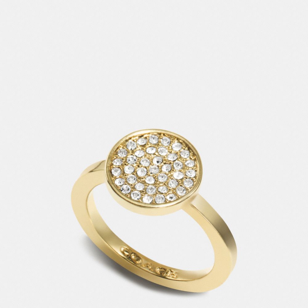 PAVE DISC RING - f99943 - GOLD