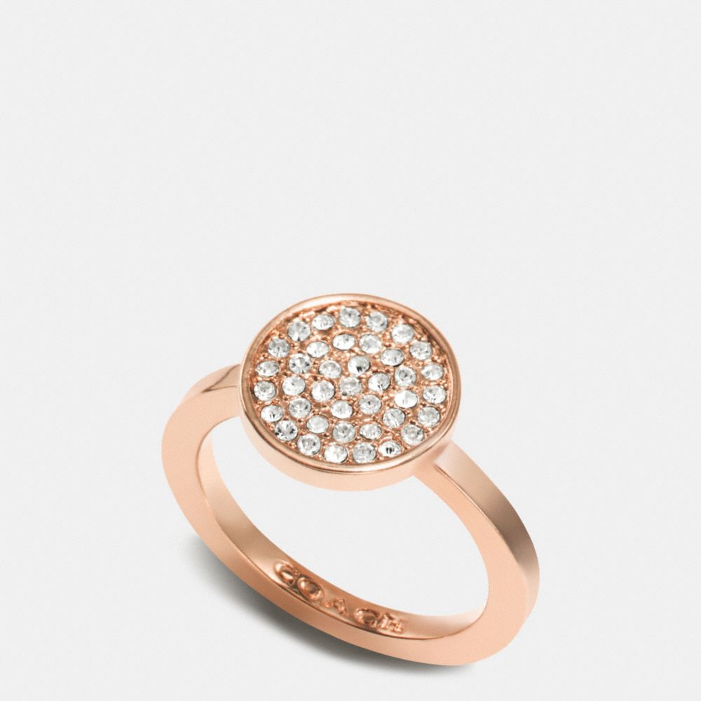 PAVE DISC RING - f99943 - ROSEGOLD