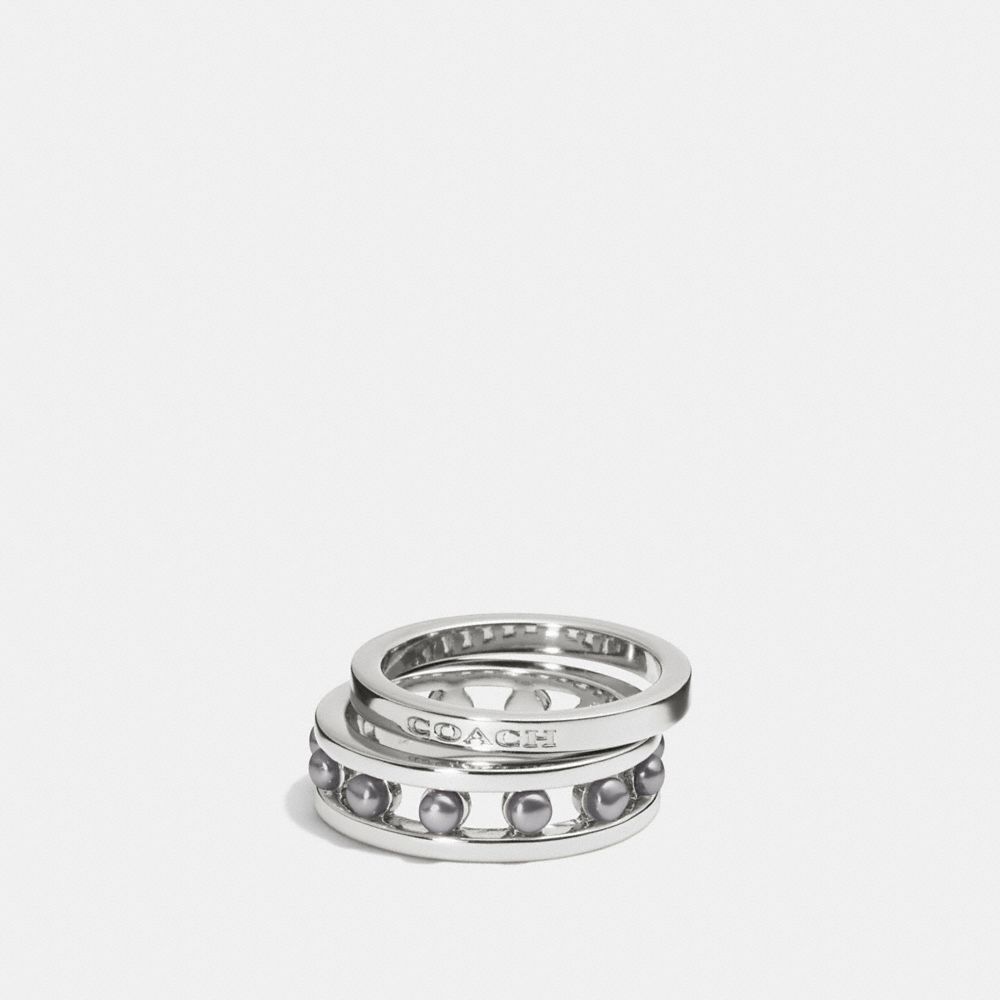 COACH PEARL RING SET - SILVER/GREY - COACH F99956