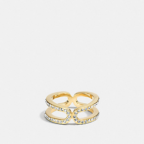 COACH PAVE ID RING - GOLD/CLEAR - f99959