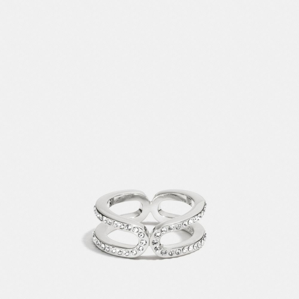 COACH F99959 - PAVE ID RING SILVER/CLEAR