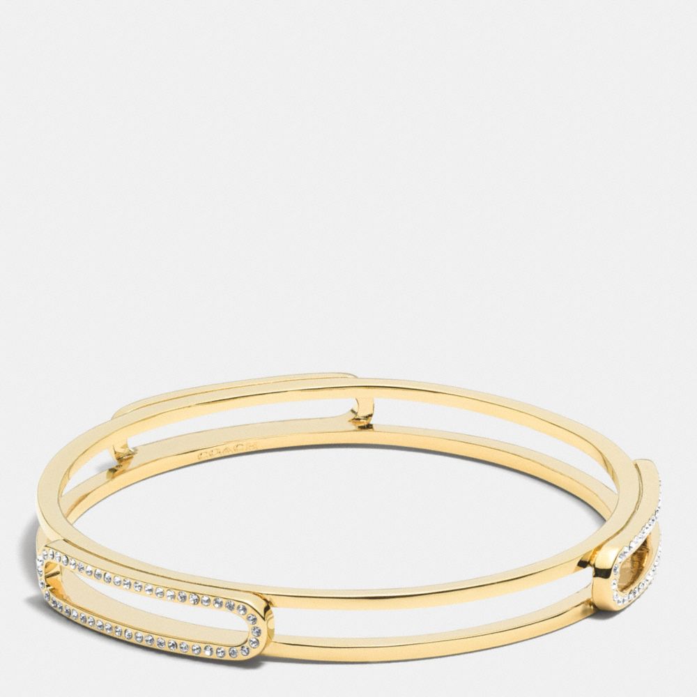 PAVE ID BANGLE - f99968 -  GOLD/CLEAR