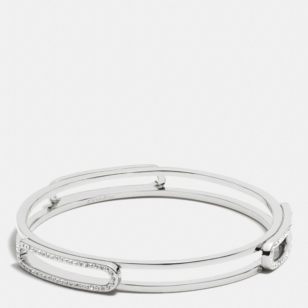 COACH F99968 Pave Id Bangle SILVER/CLEAR