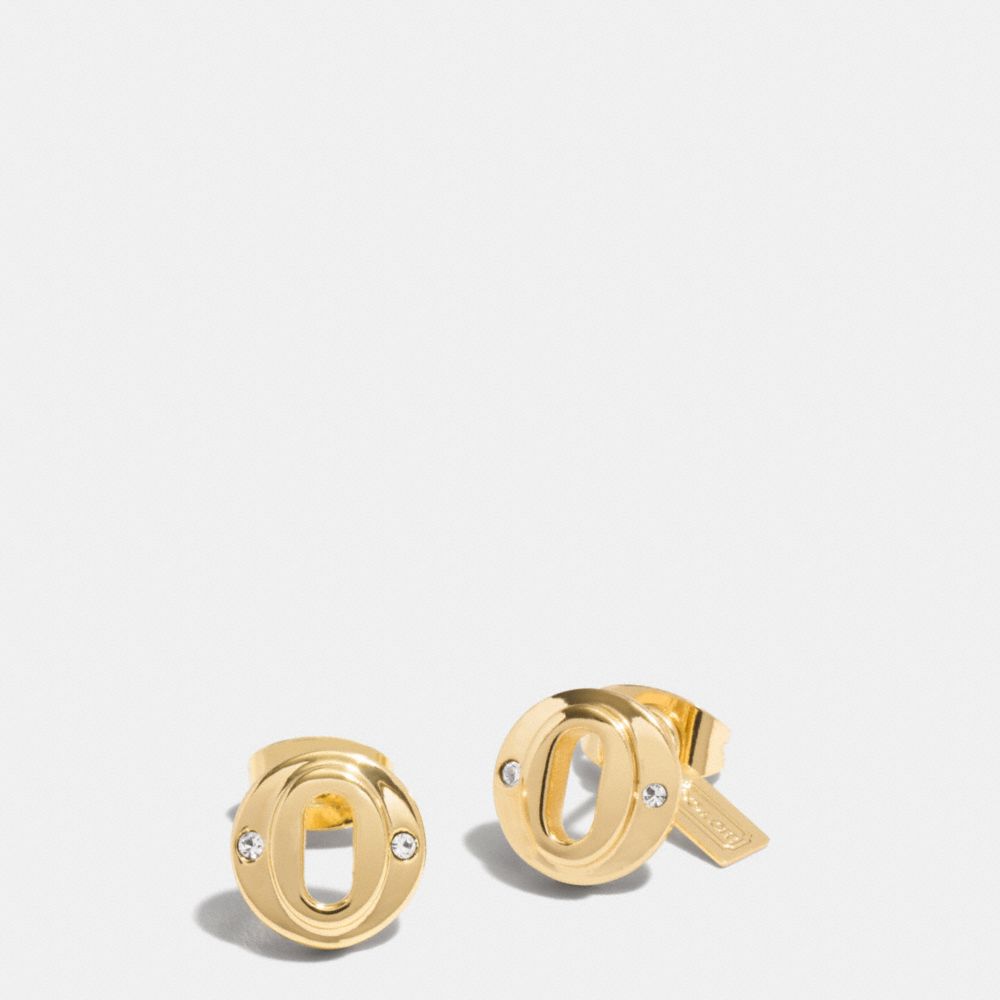 COACH LAYERED MULTI OVAL STUD EARRINGS -  GOLD - f99971