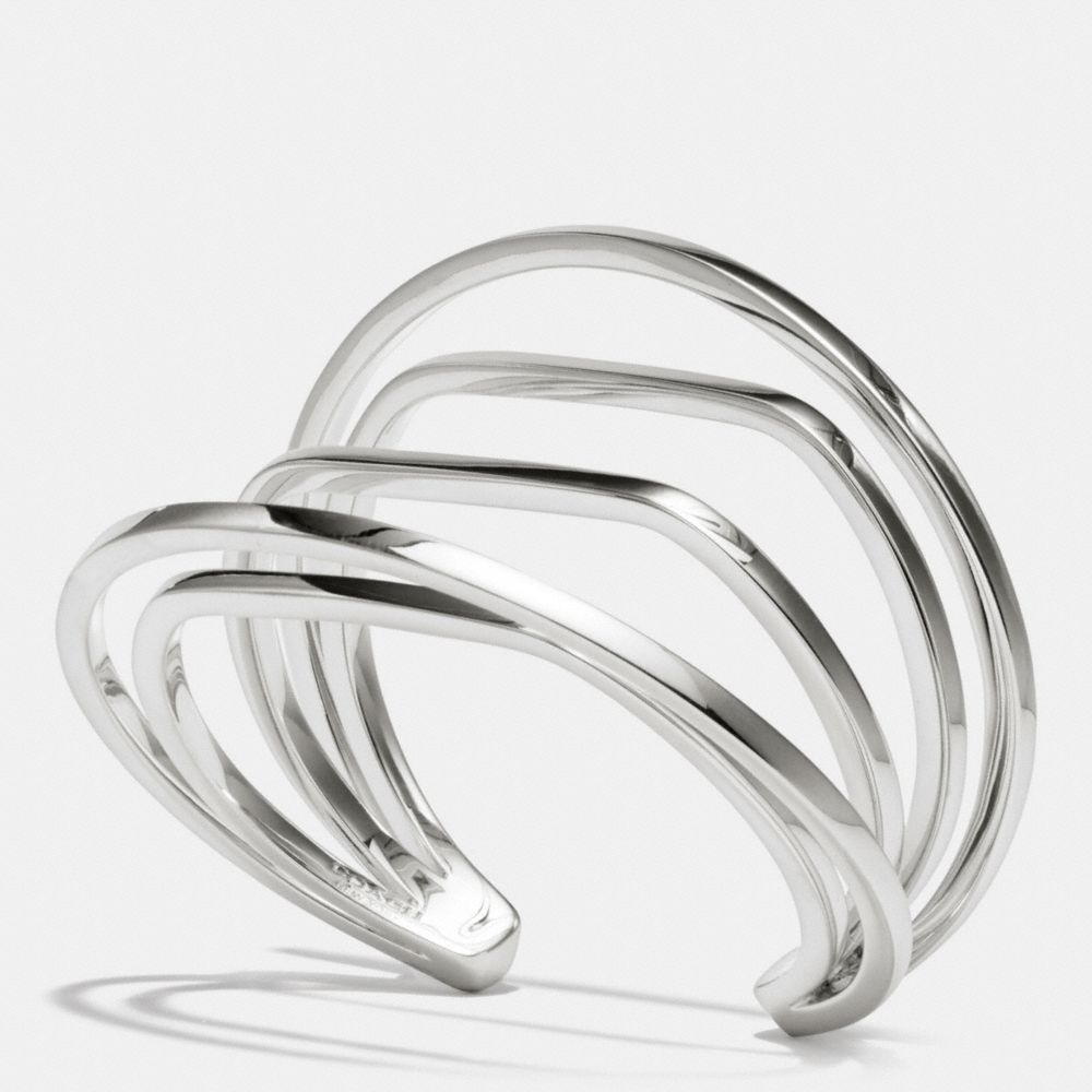 STERLING CAGED OVAL CUFF - SILVER/SILVER - COACH F99976