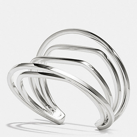 COACH STERLING CAGED OVAL CUFF -  SILVER/SILVER - f99976