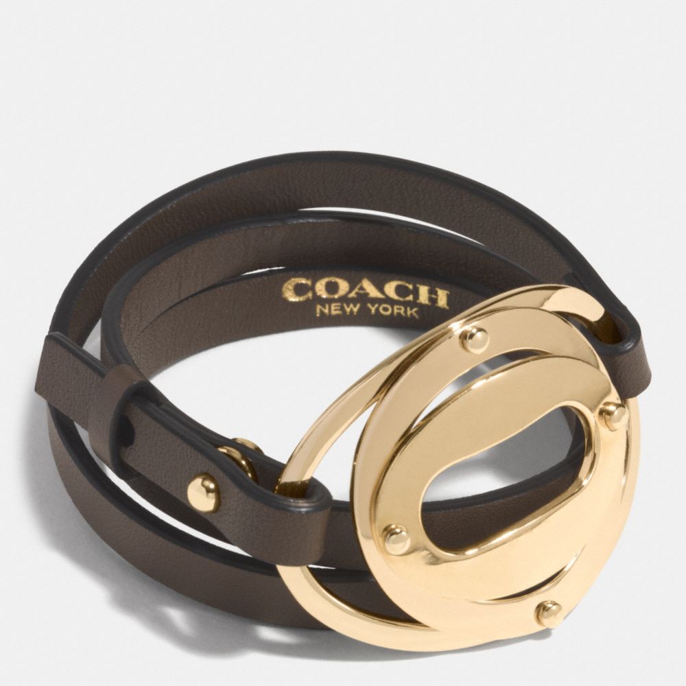 COACH F99977 - LAYERED OVAL TRIPLE WRAP BRACELET  GOLD/OLIGHT GOLDVE FATIGUE