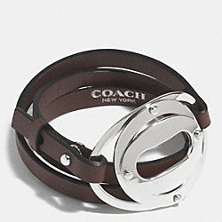 COACH F99977 Layered Oval Triple Wrap Bracelet  SILVER/MAHOGANY