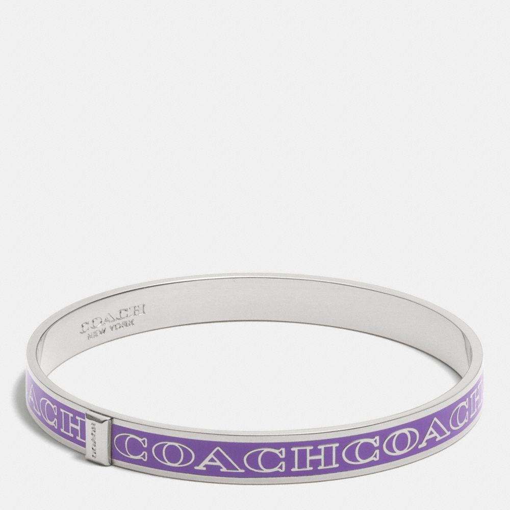 THIN COACH LETTER LOGO BANGLE - f99983 -  PURPLE IRIS