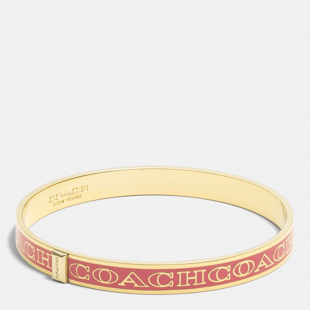 THIN COACH LETTER LOGO BANGLE - GOLD/LOGANBERRY - COACH F99983