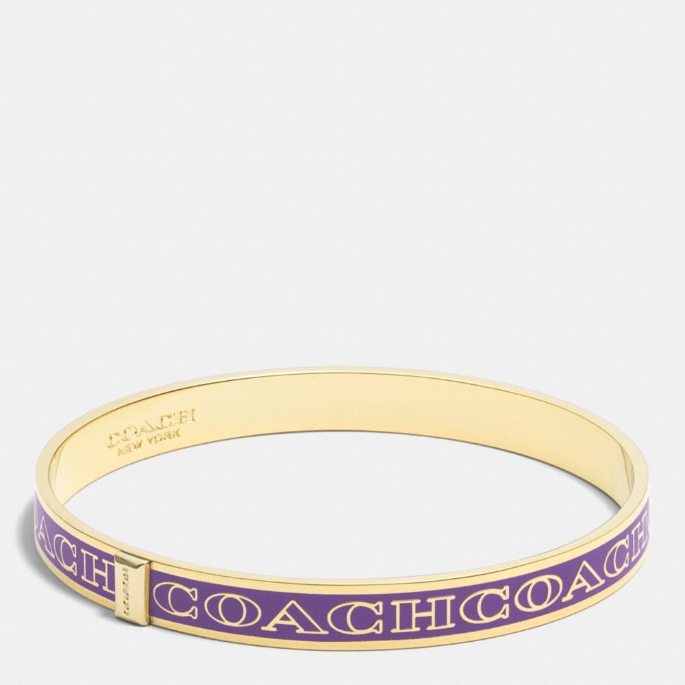 THIN COACH LETTER LOGO BANGLE - f99983 -  LIGHT GOLD/VIOLET