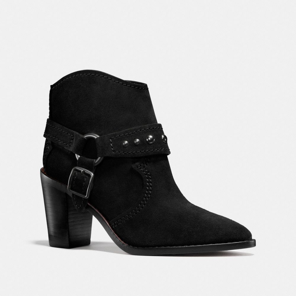 BUCKLE HARNESS BOOTIE - BLACK - COACH FG1005