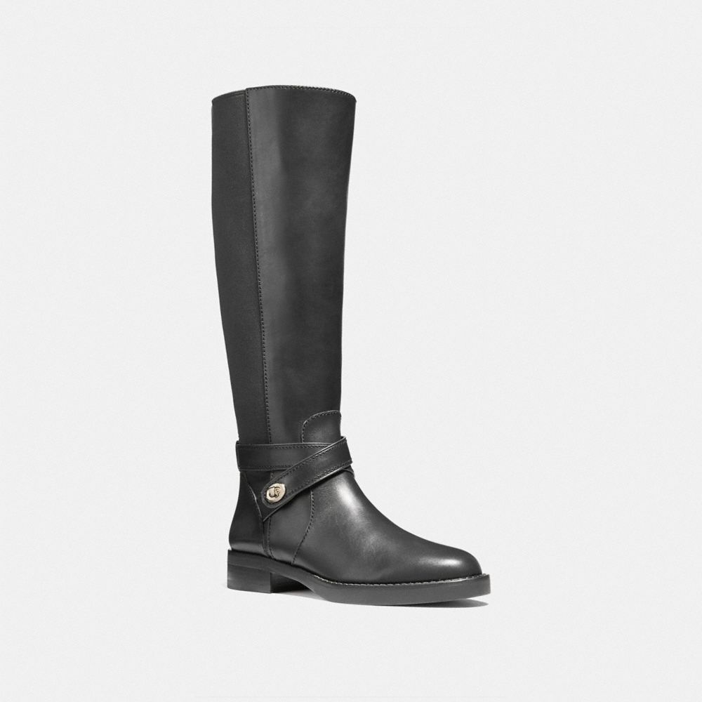 COACH fg1010 TURNLOCK RIDING BOOT BLACK