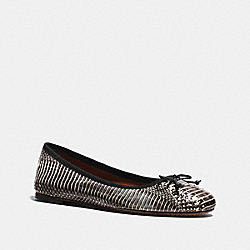 LOLA BALLET IN SNAKESKIN - BLACK WHITE - COACH FG1026