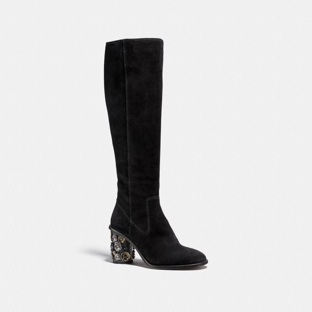 TEA ROSE HEEL BOOT - FG1028 - BLACK