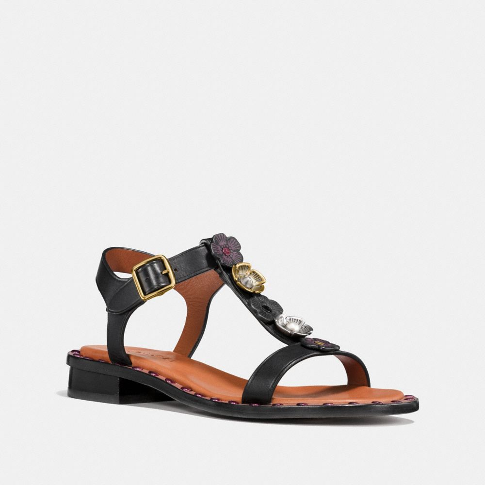 TEA ROSE T-STRAP SANDAL - FG1214 - BLACK