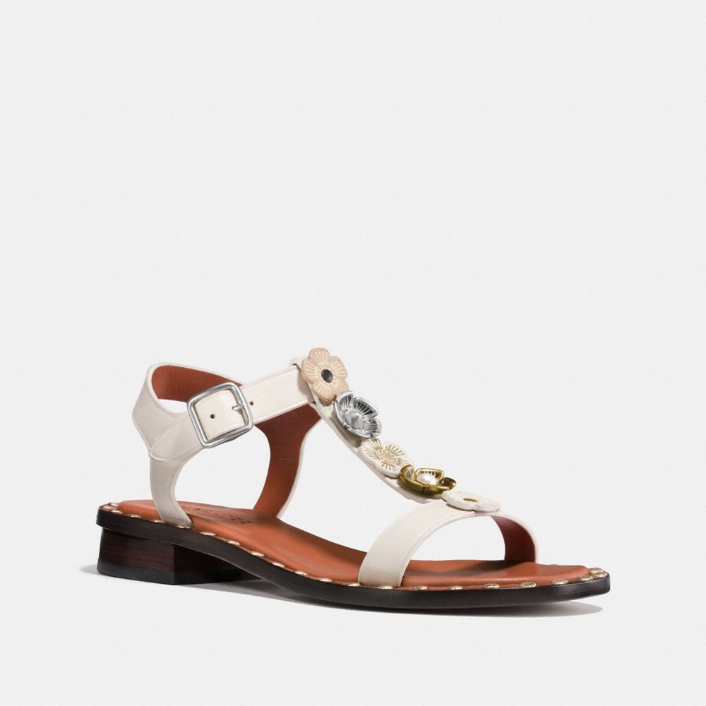 TEA ROSE T-STRAP SANDAL - CHALK - COACH FG1214