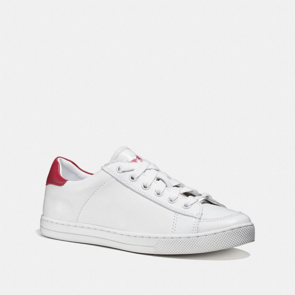 COACH FG1271 Porter Lace Up WHITE/TRUE RED