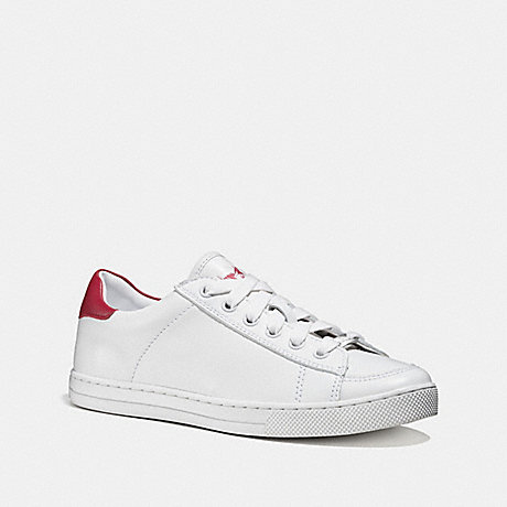 COACH FG1271 PORTER LACE UP WHITE/TRUE-RED