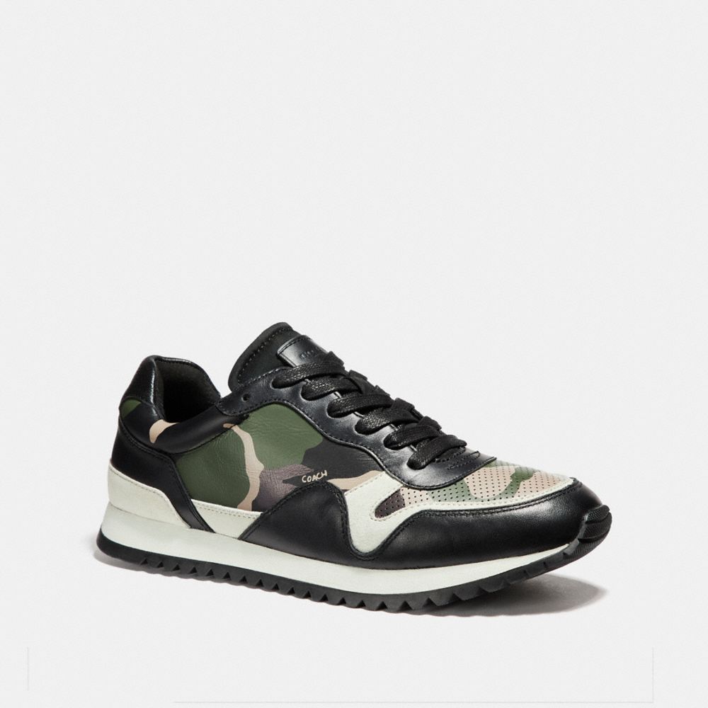 COACH fg1306 CARTER RUNNER IN PERFORATED CAMO DARK GREEN CAMO