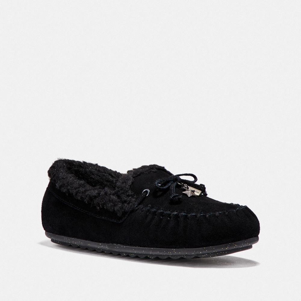 SHEARLING MOCCASIN - fg1439 - BLACK