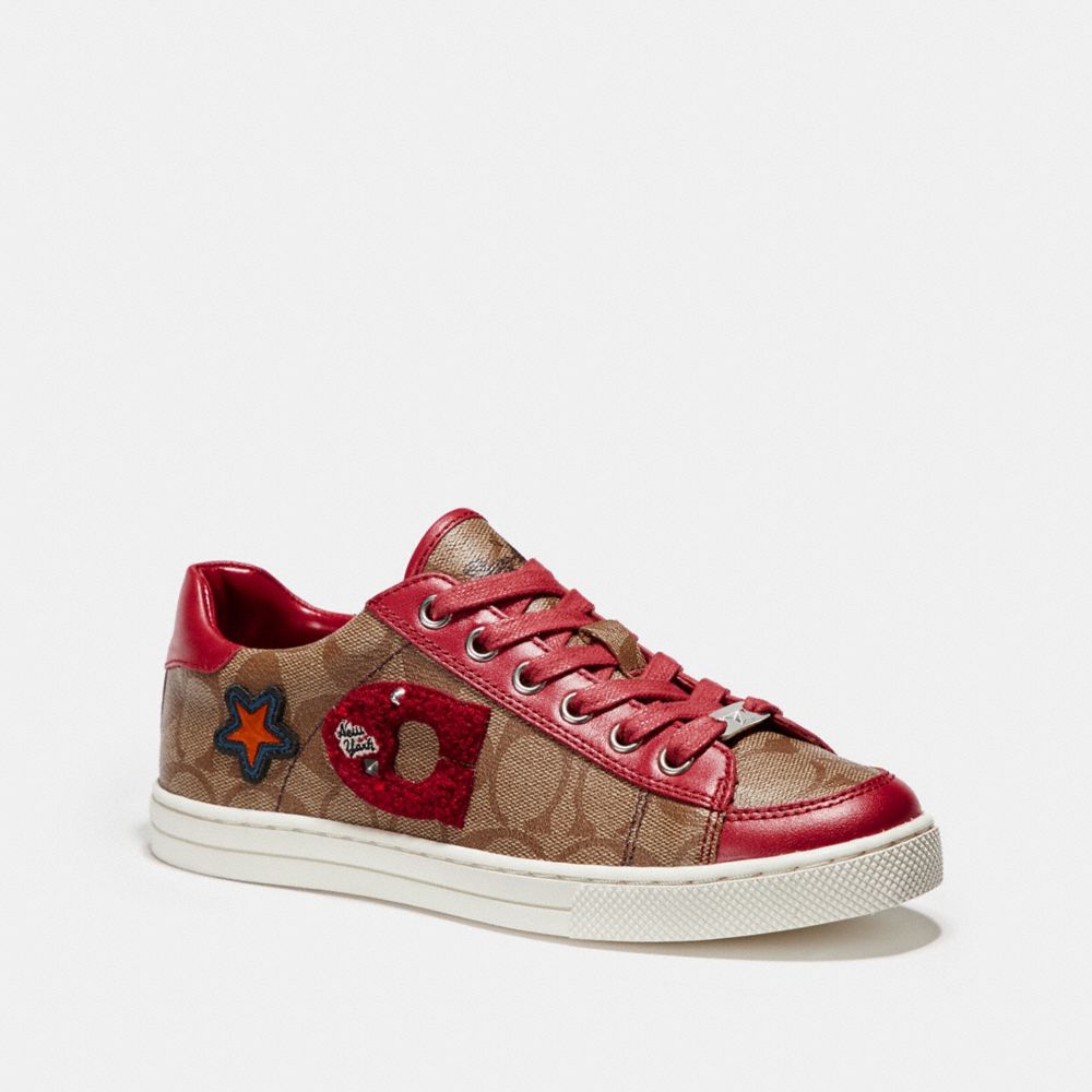 COACH PORTER LACE UP - KHAKI/TRUE RED - FG1458