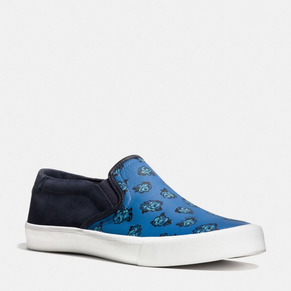 COACH fg1662 PARKER SLIP ON SNEAKER DENIM FLORAL