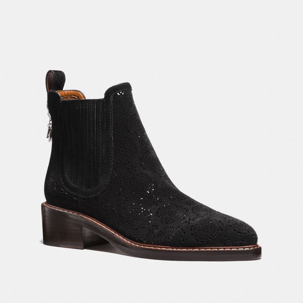 BOWERY CHELSEA BOOT WITH CUT OUT TEA ROSE - BLACK - COACH FG1823