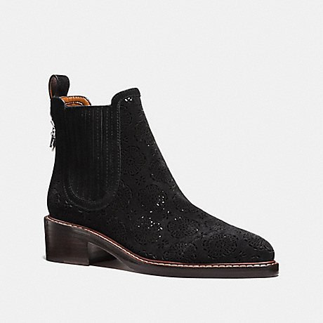COACH FG1823 BOWERY CHELSEA BOOT WITH CUT OUT TEA ROSE BLACK